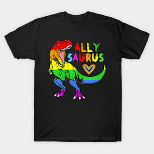 Allysaurus LGBT  Dinosaur  Flag Ally LGBT Pride T-Shirt